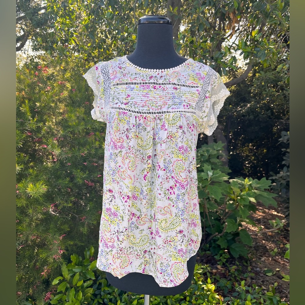 Meadow Rue by Anthropologie "Nellore" floral print blouse - size S